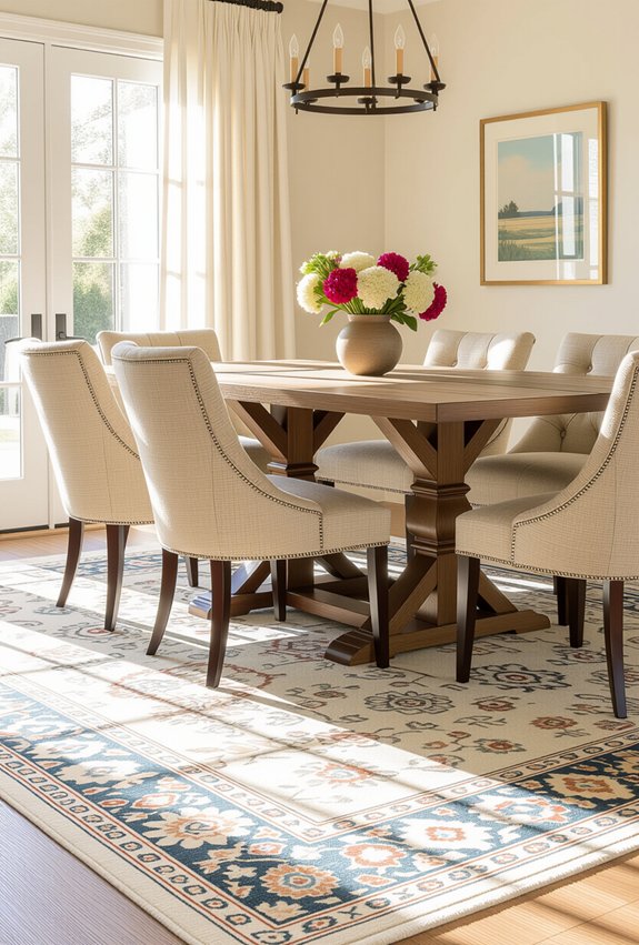 durable rugs enhance dining
