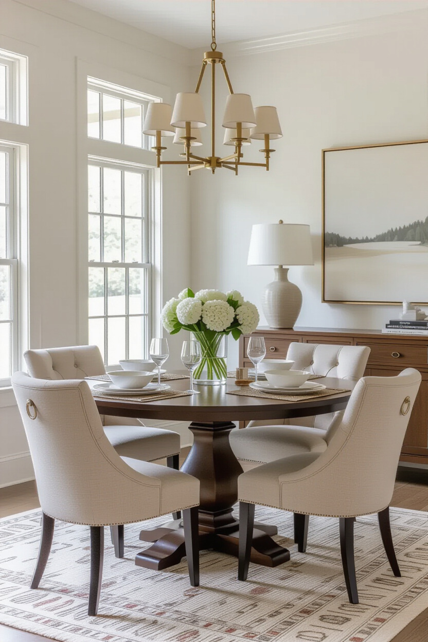 Stylish American dining room with contemporary decor