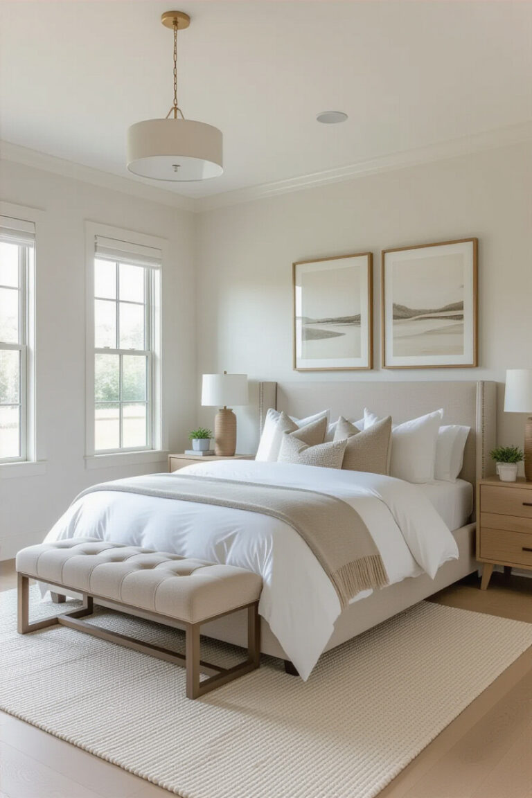 Stylish master bedroom decor with modern furnishings