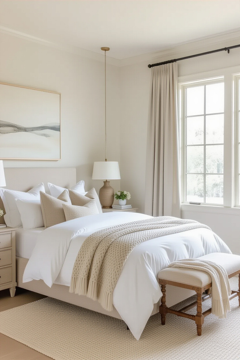 Timeless bedroom interior with elegant decor
