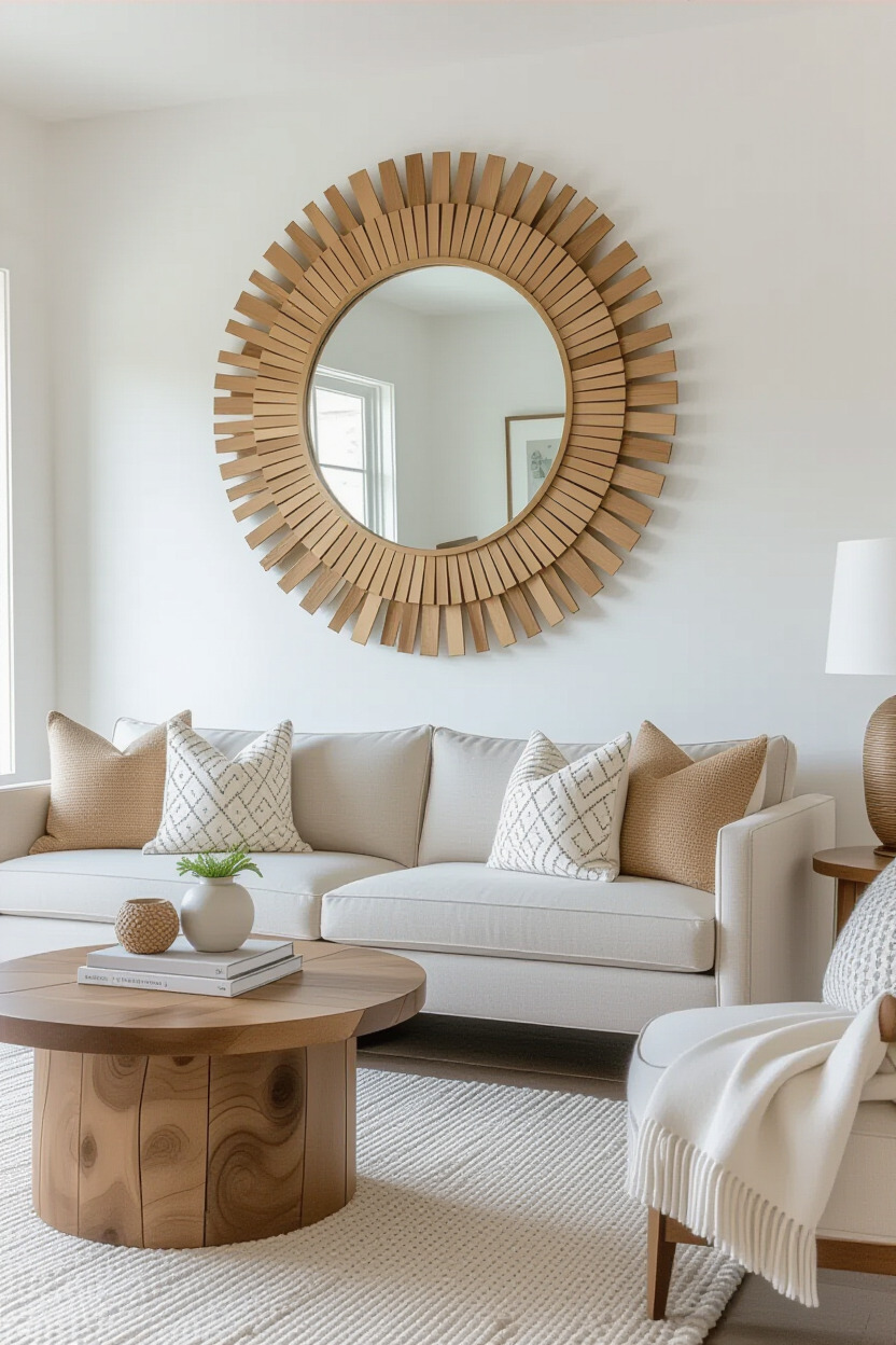 Stylish mirror wall decor in an American home