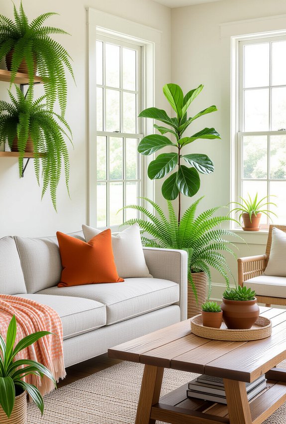 lush plants enhance decor