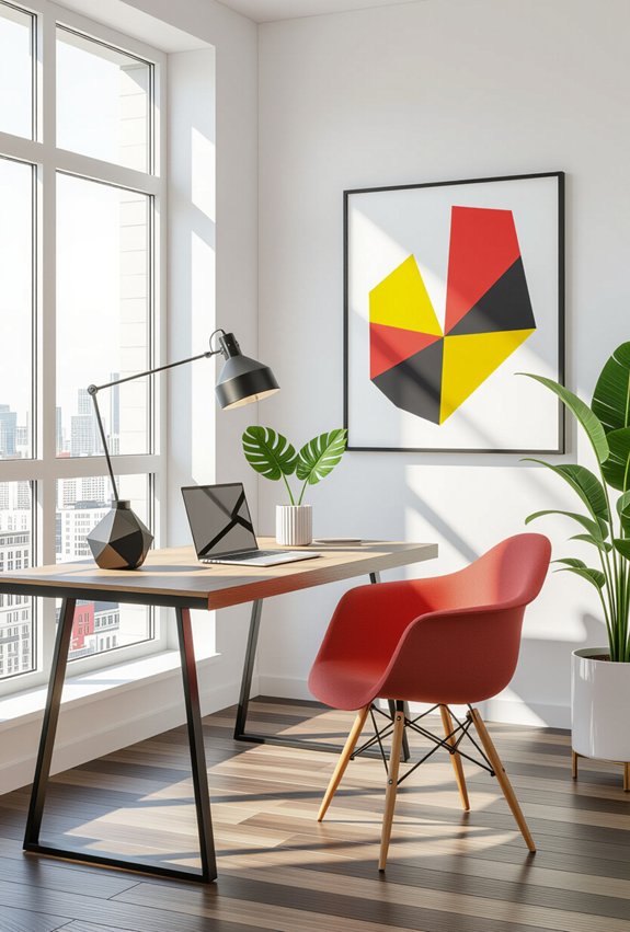 sleek bold modern workspace