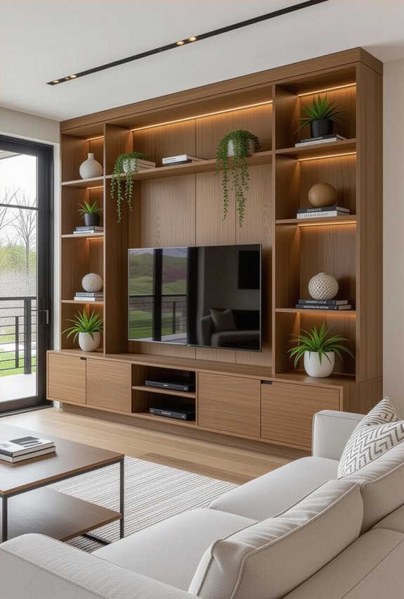 sleek integrated living room elegance