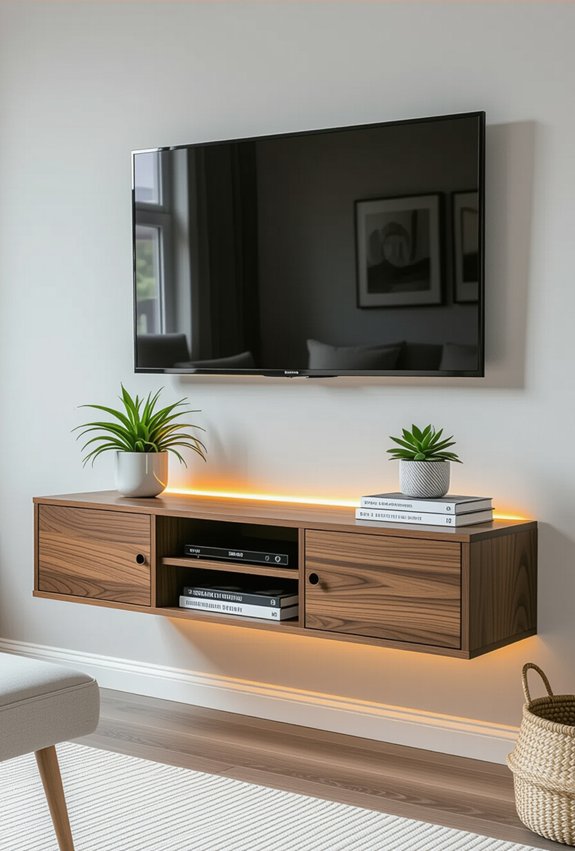 space saving wall mounted tv units