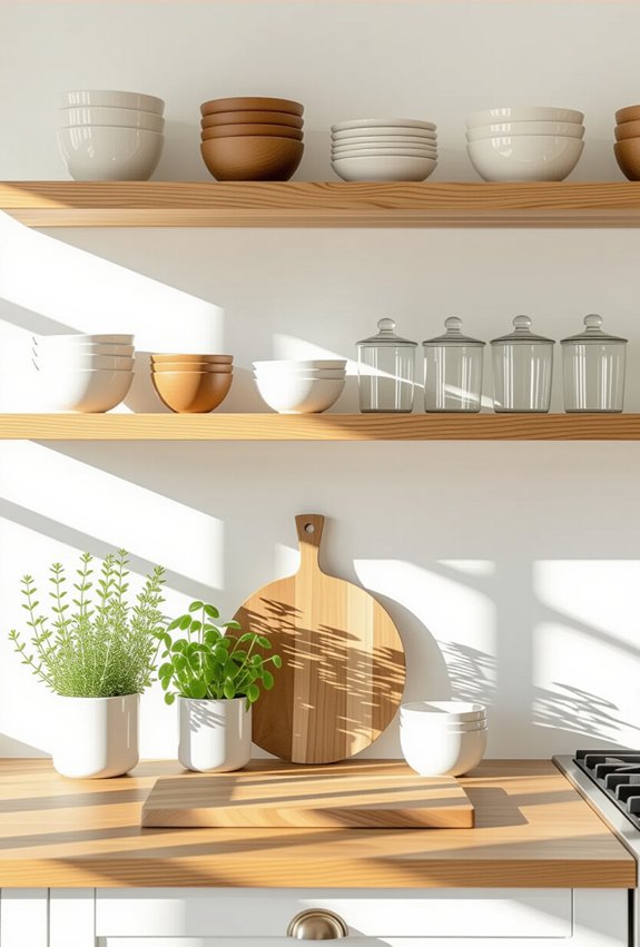 stylish accessible open shelving